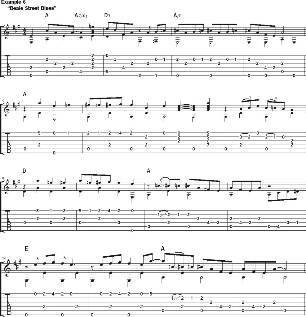 W.C. Handy fingerstyle guitar lesson music notation sheet 2